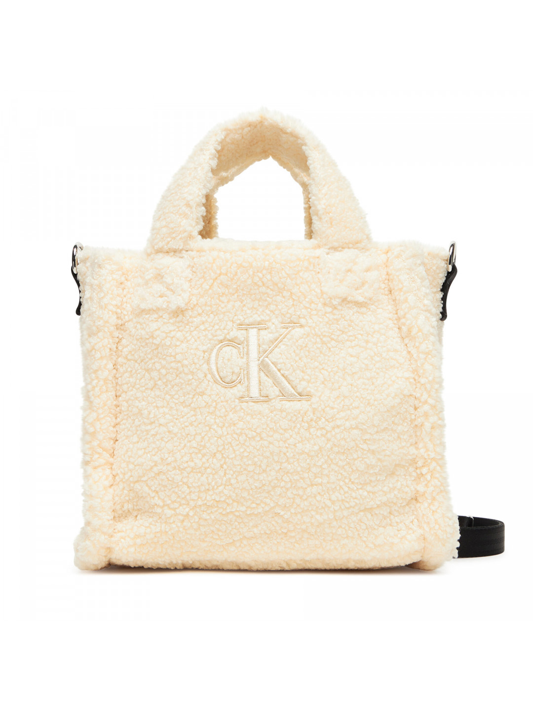 Kabelka Calvin Klein Jeans Teddy Tote Bag IU0IU00355 Écru